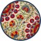 Homeroots 4 ft. Round Red & Multi Color Indoor & Outdoor Area Rug 384998 - alternate 1